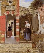 Pieter de Hooch The Courtyard of a House in Delft (mk08) oil painting reproduction